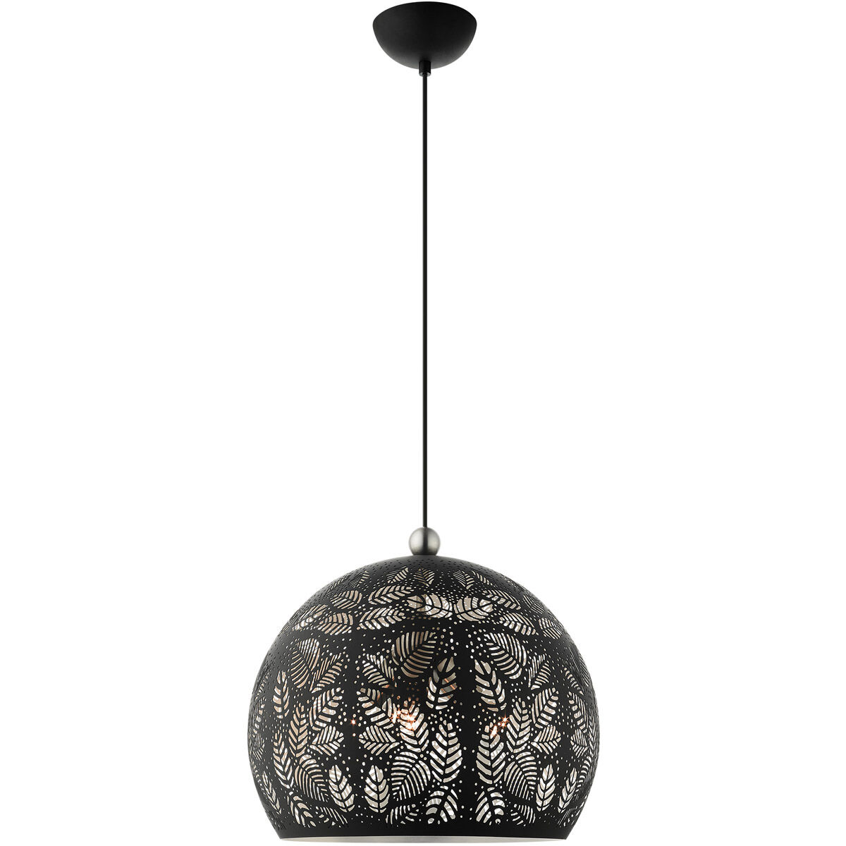 Chantily 3 Light 15.75 inch Black with Brushed Nickel Accents Pendant Ceiling Light