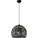 Chantily 3 Light 15.75 inch Black with Brushed Nickel Accents Pendant Ceiling Light