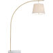 Cloister 70 inch 75 watt Antique Brass/White Floor Lamp Portable Light