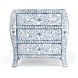 Trubadur and Bone Inlay 3 Drawer Chest in White and Blue
