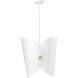 Salone 1 Light 14.25 inch Matte White Pendant Ceiling Light in Matte White Outer,  Gold Inner
