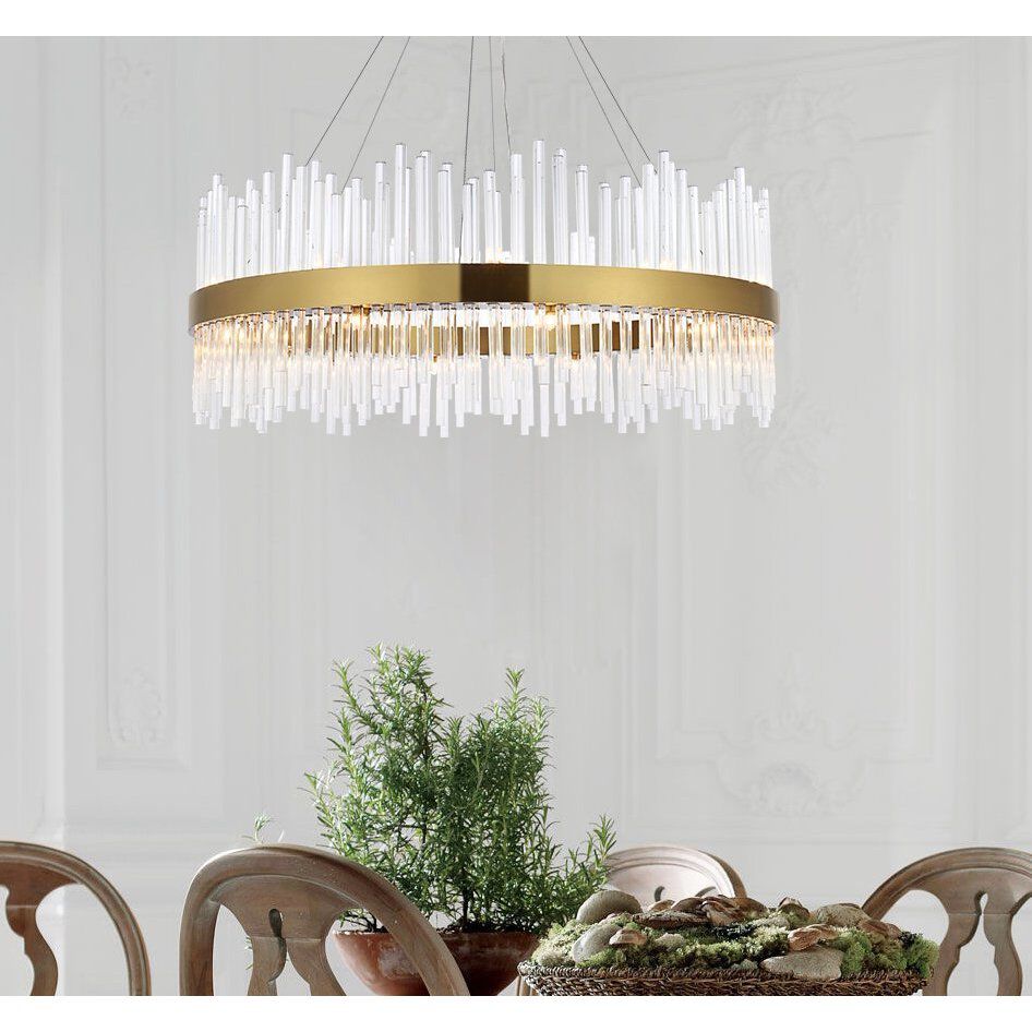Dallas 20 Light 36 inch Satin Gold Chandelier Ceiling Light