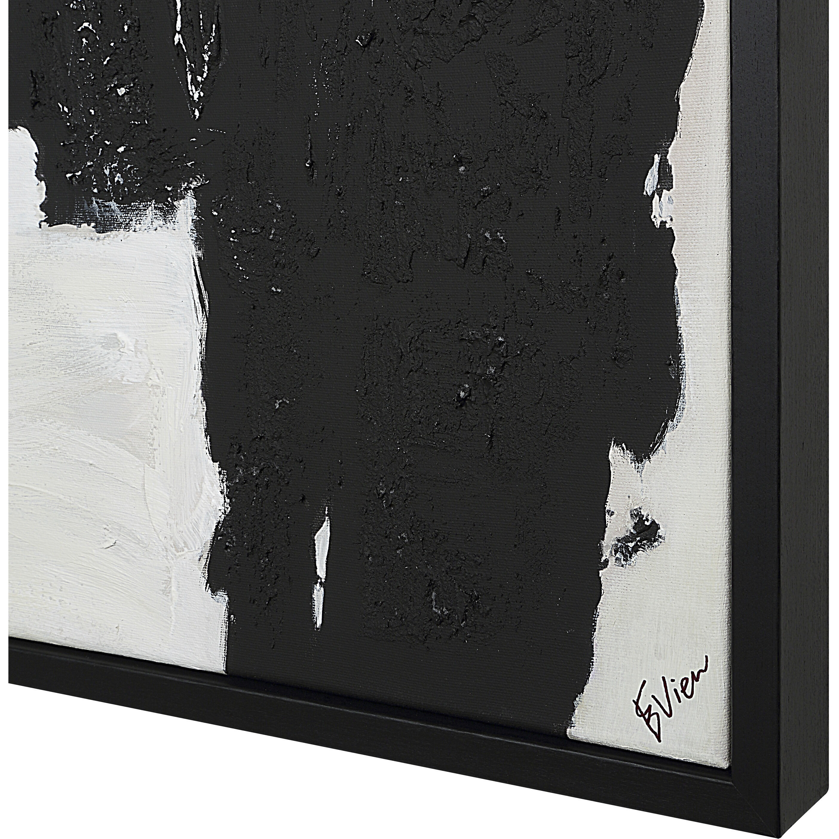 Nantes Painted Matte Black Canvas Art