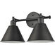 Abbington 2 Light 17.5 inch Matte Black Vanity Light Wall Light