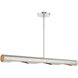 Novato 3 Light 42 inch Brushed Nickel Linear Chandelier Ceiling Light