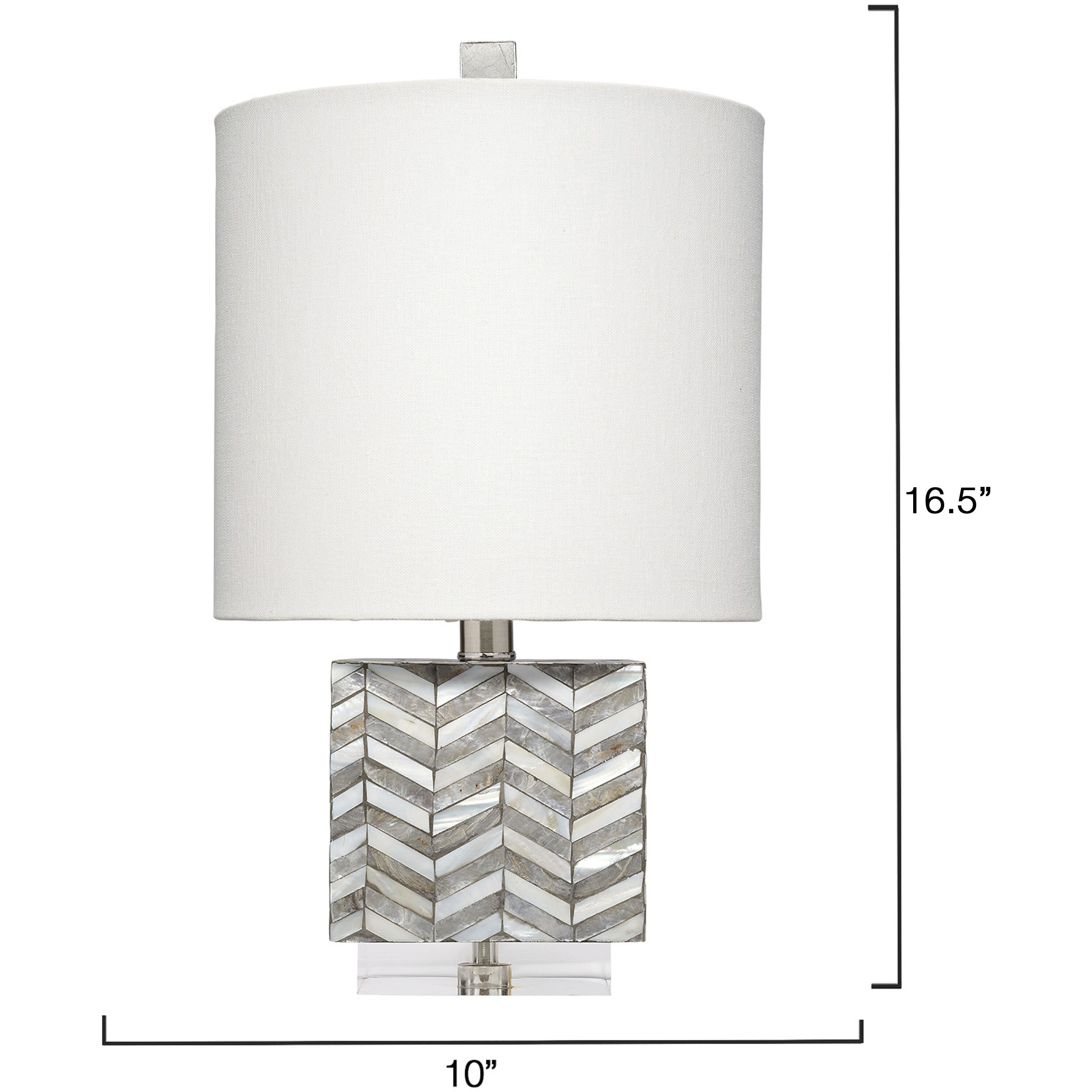 Garbo 17.5 inch 60 watt Mixed Grey and White Mother of Pearl Table Lamp Portable Light