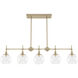 Xidane 5 Light 42 inch Alturas Gold Linear Chandelier Ceiling Light