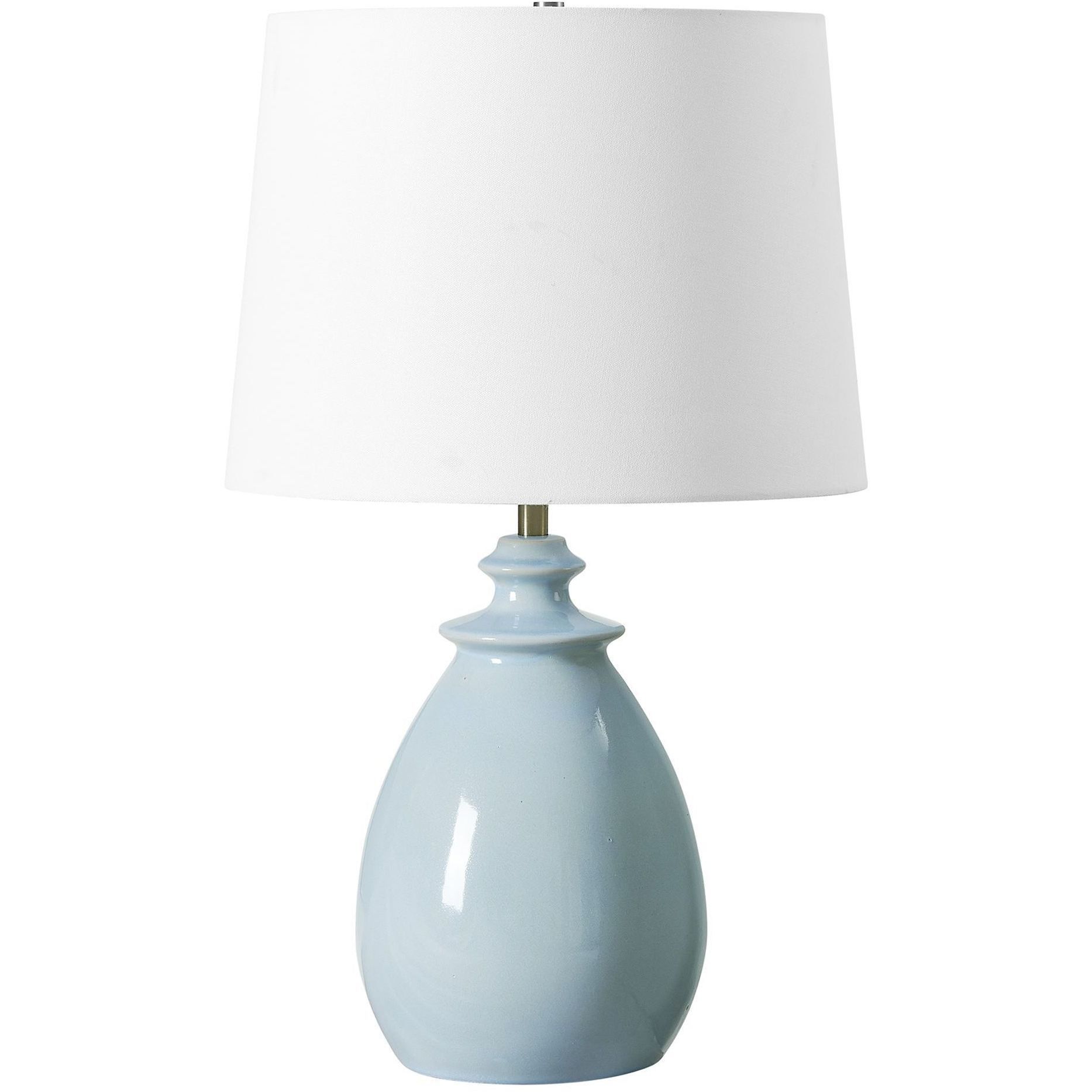 Lorene 24.5 inch 150 watt Light Blue Glaze and Brushed Nickel Table Lamp Portable Light