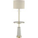 Below the Surface 63 inch 100 watt Polished Concrete with Antique Brass Floor Lamp Portable Light