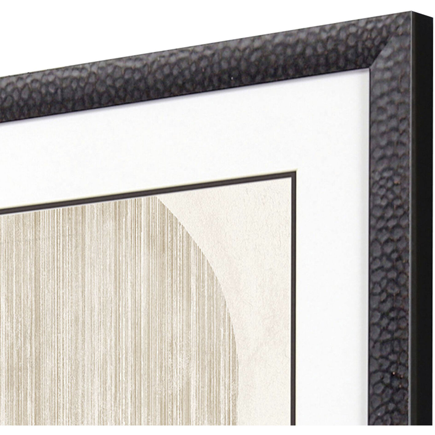 Stitched Spheres Gray and Black and Beige and Neutral Framed Art