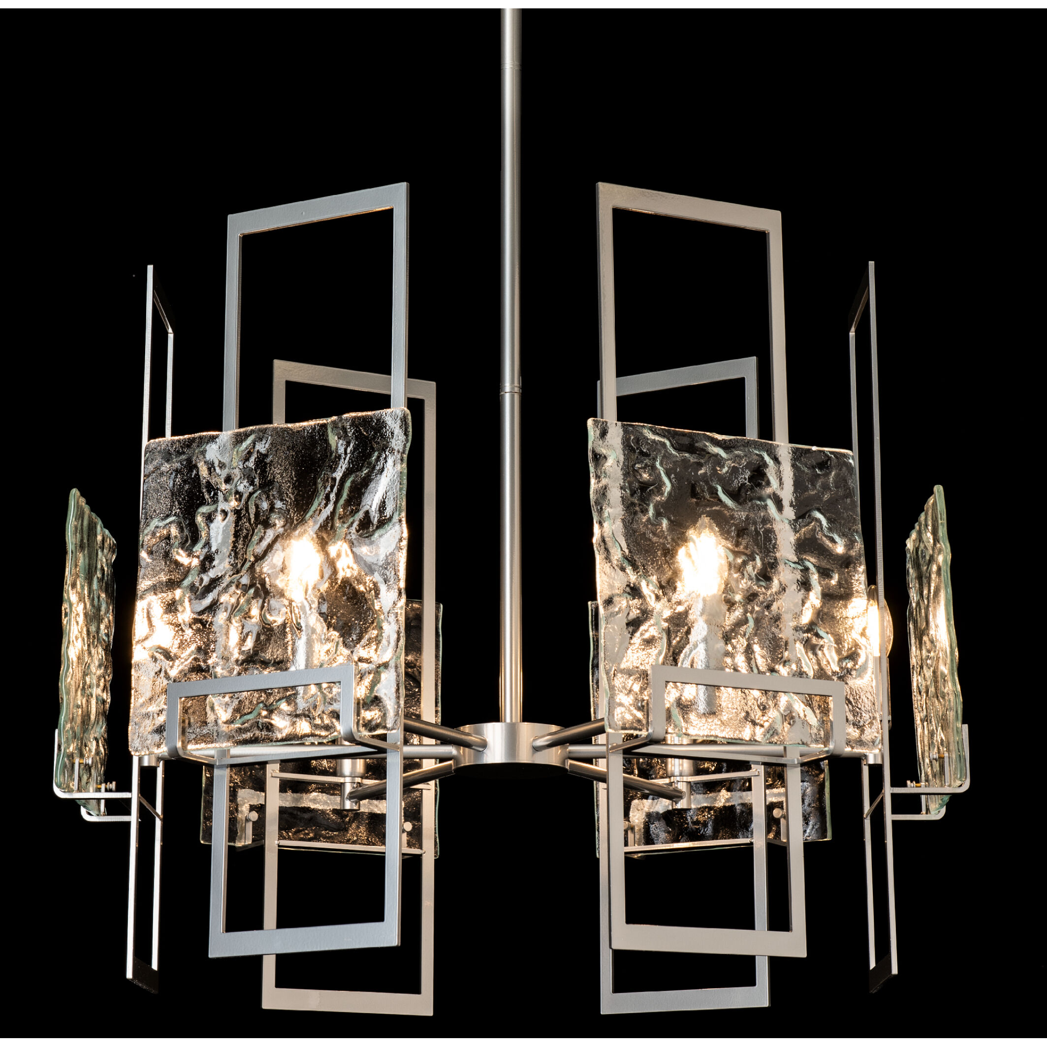 Geo 6 Light 31.3 inch Sterling Pendant Ceiling Light in Clear