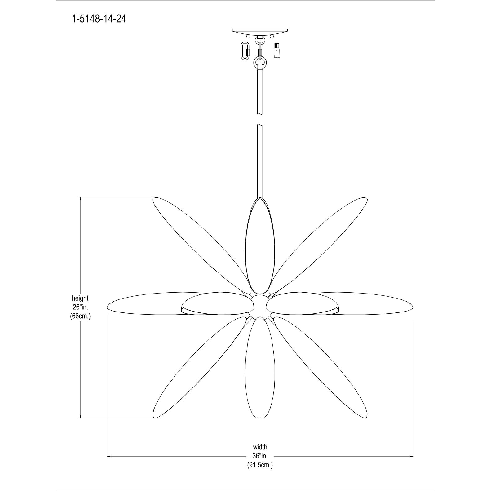 Estrella Del Mar 14 Light 36 inch Centura with Burnished Gold Chandelier Ceiling Light