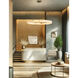 LumenAria Collection - Medley Family LED 42 inch Brushed Brass Pendant Ceiling Light in 42" D x 42" W x 3.5" H, EVOLV