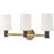 Declan 3 Light 25 inch Heritage Brass with Black Oxide Bath Light Wall Light