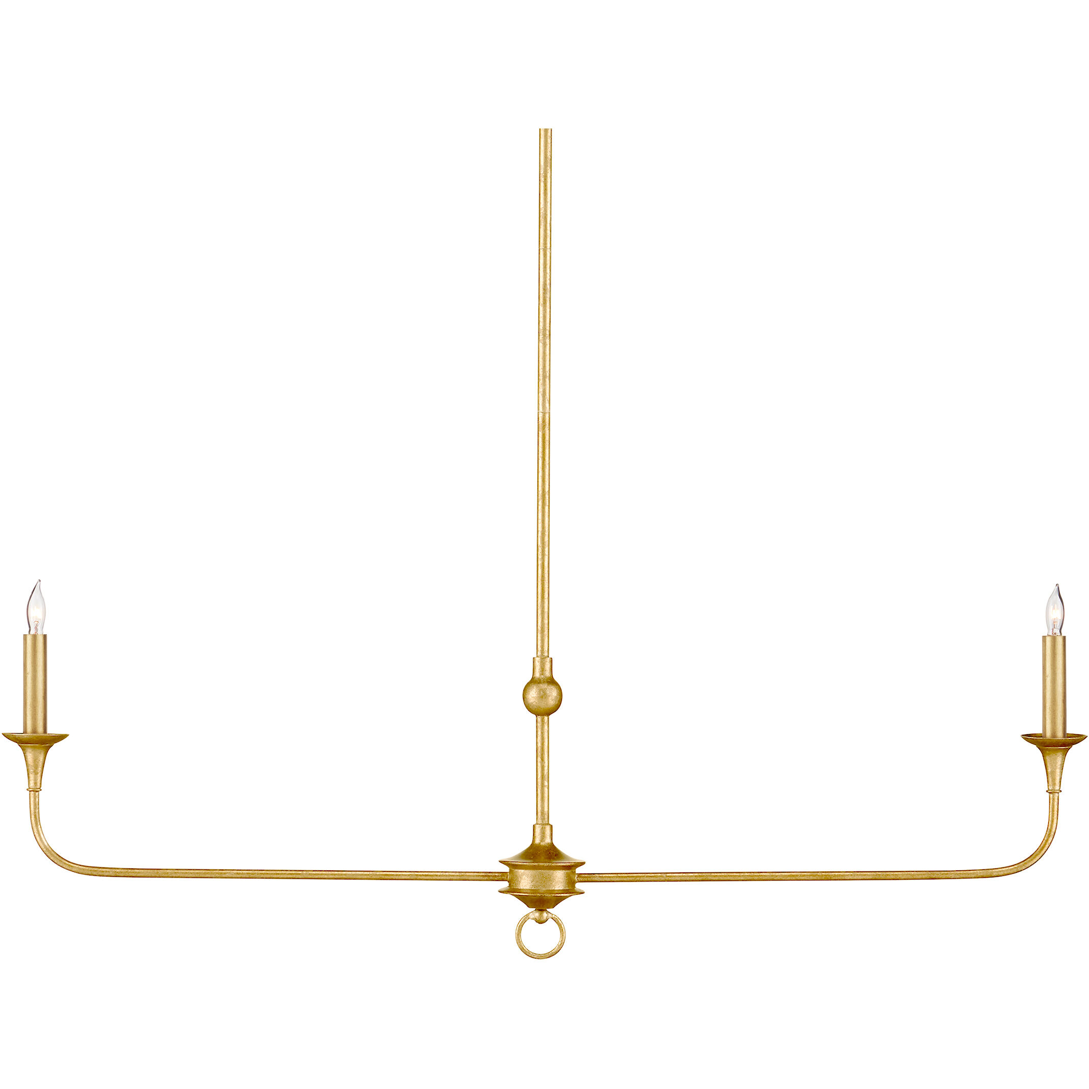 Nottaway 2 Light 40 inch Contemporary Gold Leaf Chandelier Ceiling Light