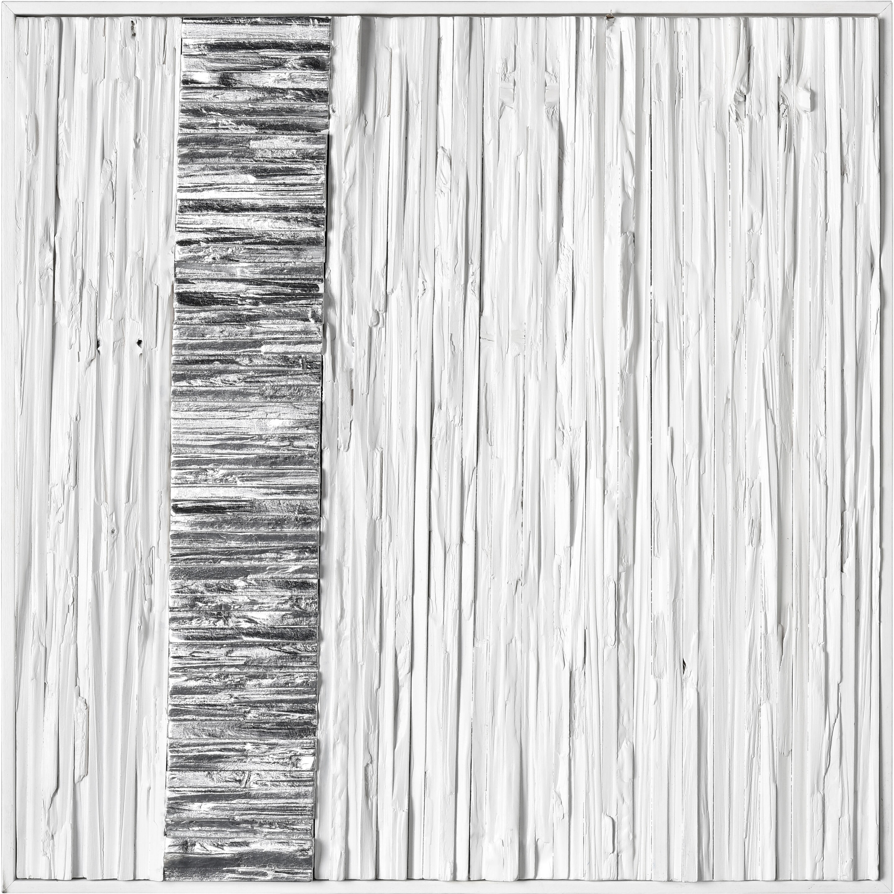 Stripe Wood I White Dimensional Wall Art