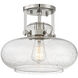 Traditional 1 Light 12 inch Polished Nickel Semi-Flush Ceiling Light