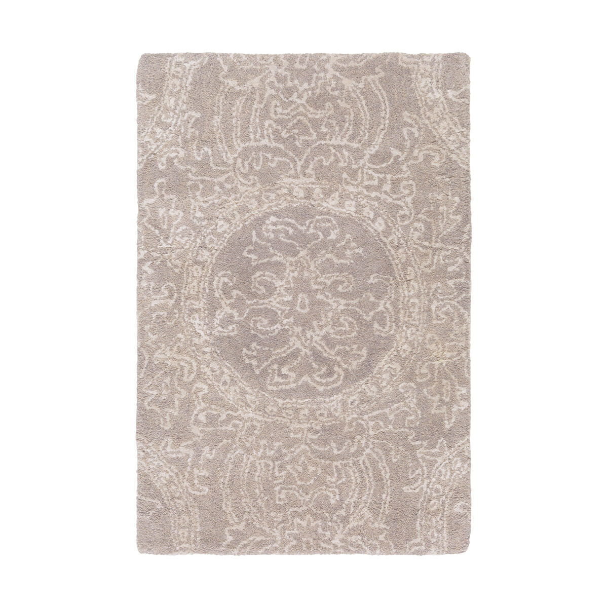 Henna 36 X 24 inch Gray and Gray Area Rug, Wool and Viscose