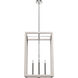 Squire Manor 4 Light 18.25 inch Chrome and Distressed White Pendant Ceiling Light