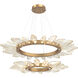 Rock Crystal LED Novel Brass Chandelier Ceiling Light, Radial Ring Two Tier