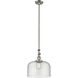 Franklin Restoration Bell 1 Light 12 inch Brushed Satin Nickel Mini Pendant Ceiling Light in Incandescent, Seedy, Franklin Restoration