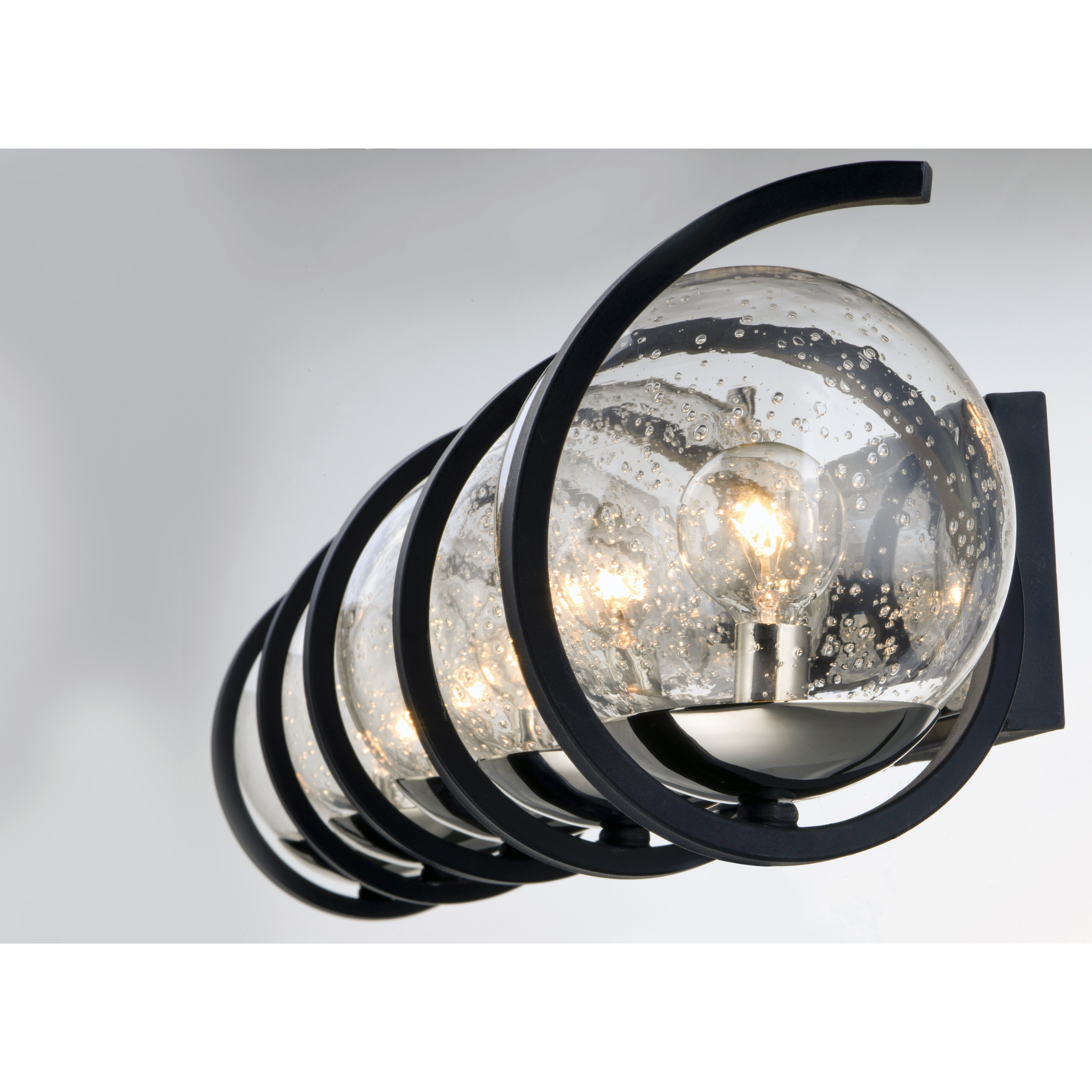 Curlicue 5 Light 49 inch Black/Polished Nickel Bath Vanity Wall Light