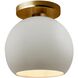 Radiance 1 Light 10 inch Matte White and Brushed Brass Semi Flush Ceiling Light