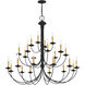 Heritage 24 Light 42 inch Black Chandelier Ceiling Light
