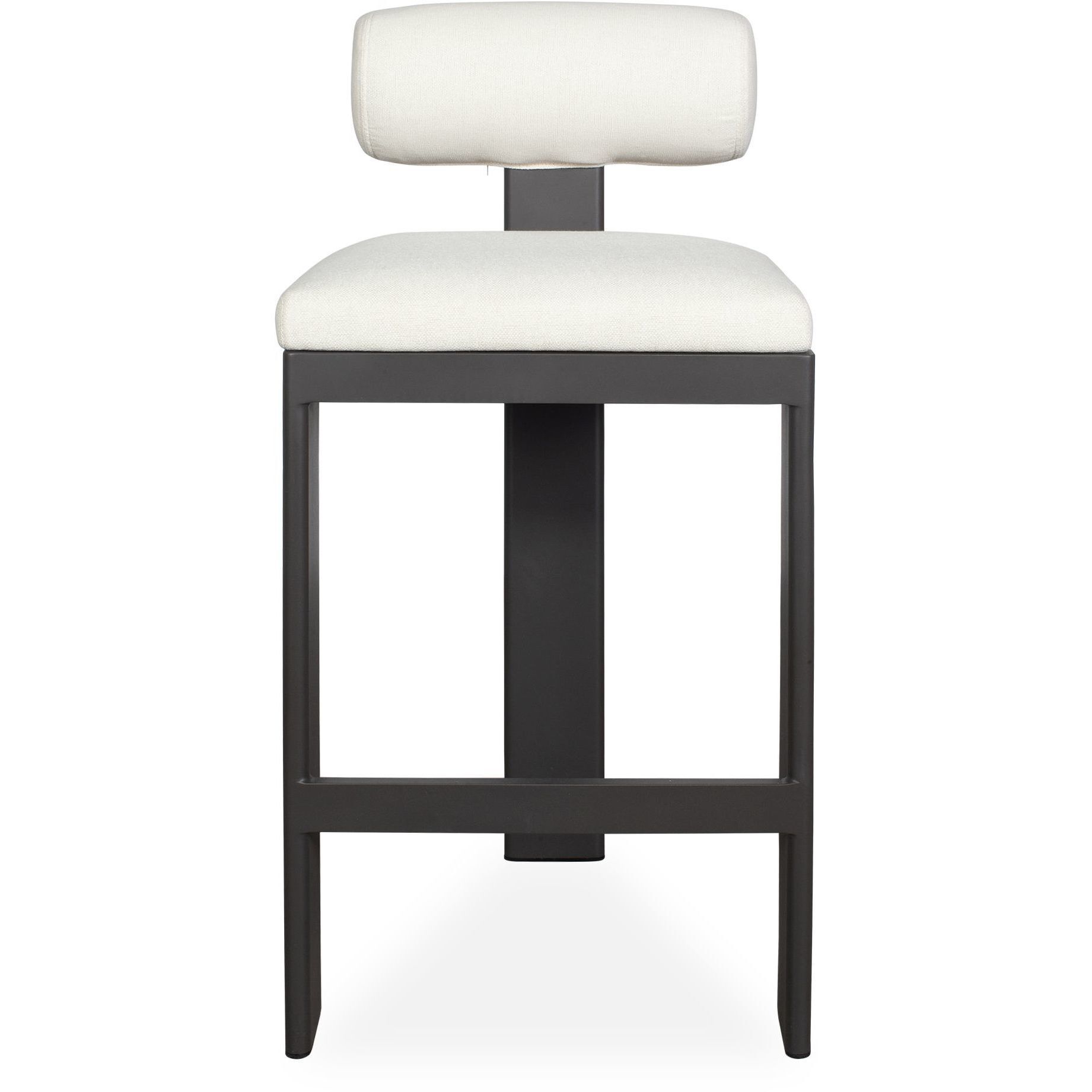 Bolster Back 42.5 inch Java Black and Oyster White Outdoor Bar Stool