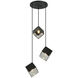 Cube 3 Light 17.38 inch Matte Black Pendant Ceiling Light
