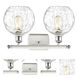 Ballston Athens Water Glass 2 Light 18 inch White and Polished Chrome Bath Vanity Light Wall Light