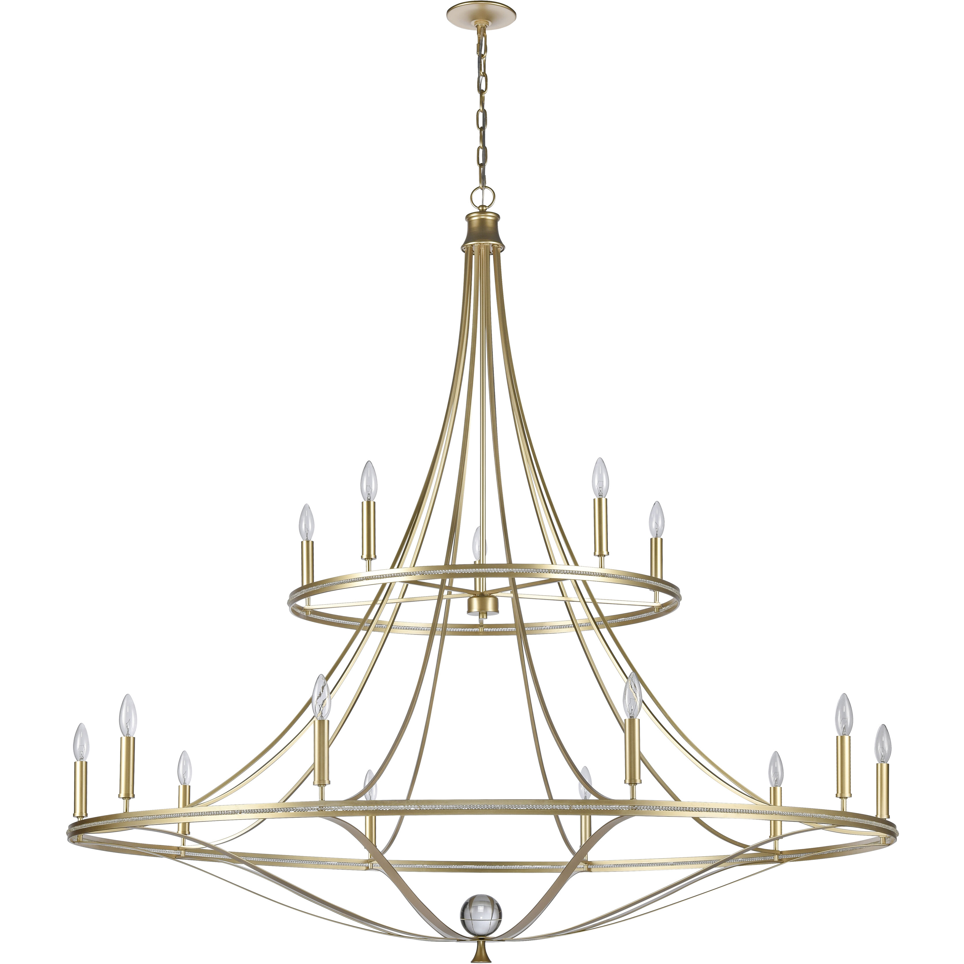 Noura 15 Light 60 inch Champagne Gold Chandelier Ceiling Light