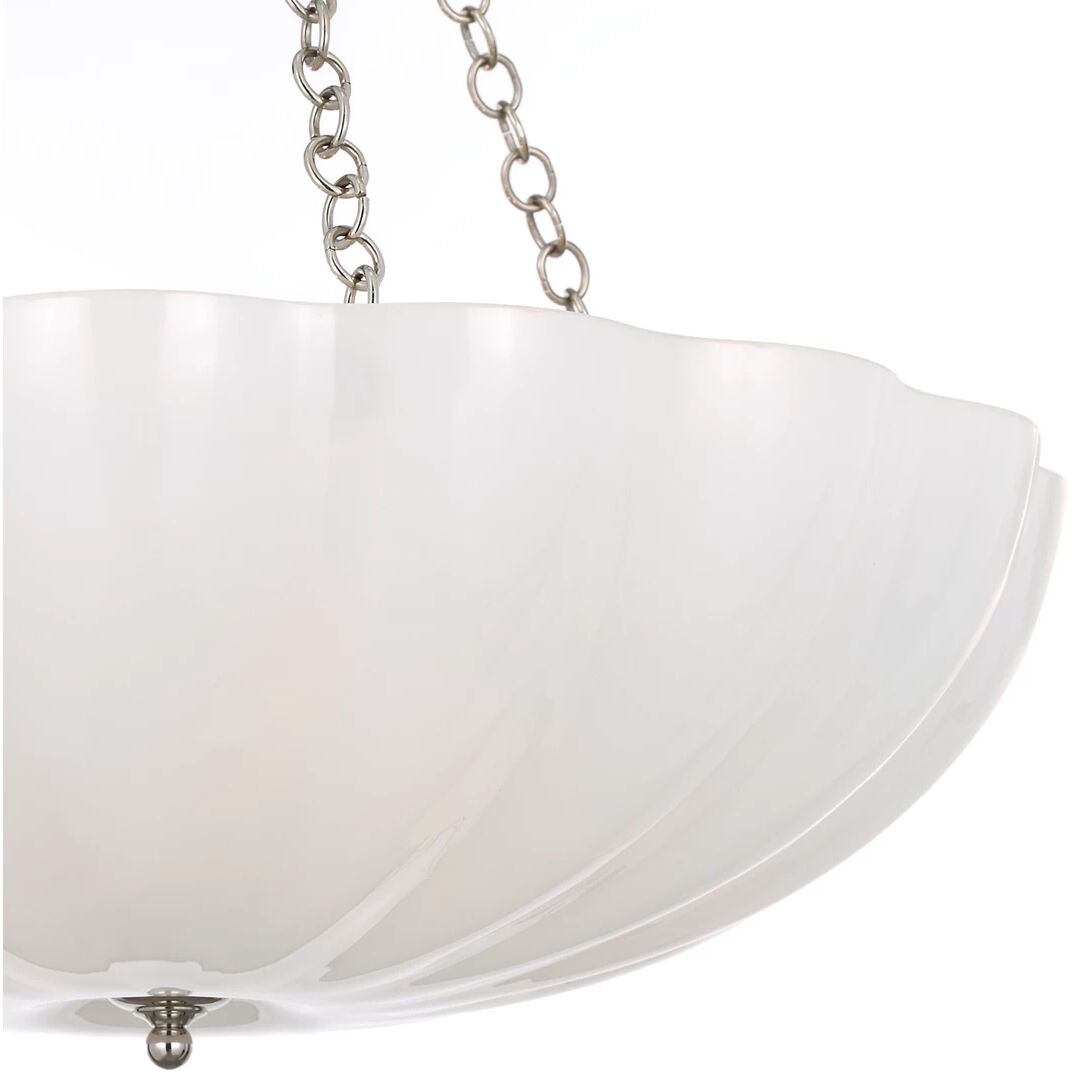 AERIN Rosehill LED 28 inch Polished Nickel Bowl Chandelier Ceiling Light