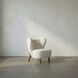 Boggio Dark Walnut and Off White Fabric Occasional Chair