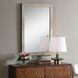 Pave 35.38 X 23.63 inch Travertine and Golden Bronze Mirror