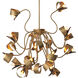 Corrientes 21 Light 51.18 inch Antique Brass with Grey Acrylic Chandelier Ceiling Light