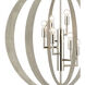 Retro Rings 6 Light 26 inch Sandy Beechwood with Polished Nickel Chandelier Ceiling Light