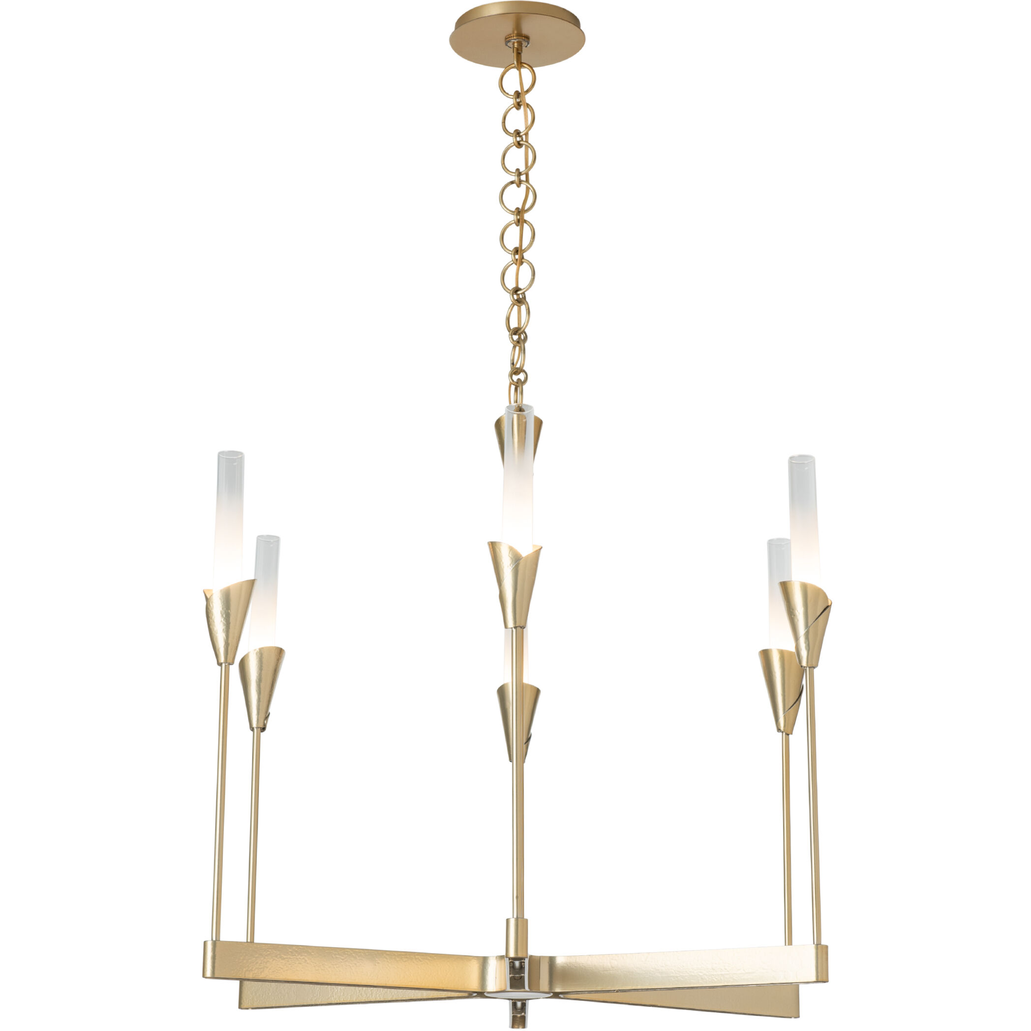 Lilium 6 Light 30.3 inch Modern Brass Chandelier Ceiling Light