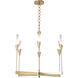 Lilium 6 Light 30.3 inch Modern Brass Chandelier Ceiling Light