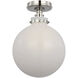 Chapman & Myers Parkington LED 10 inch Polished Nickel Globe Flush Mount Ceiling Light