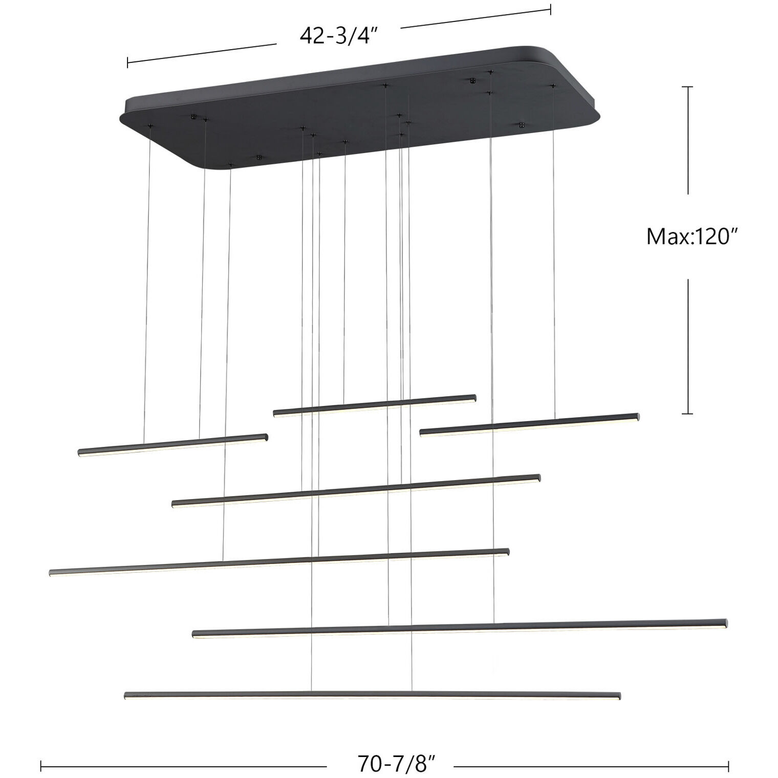 Chute Motion Multi Pendant Ceiling Light in White