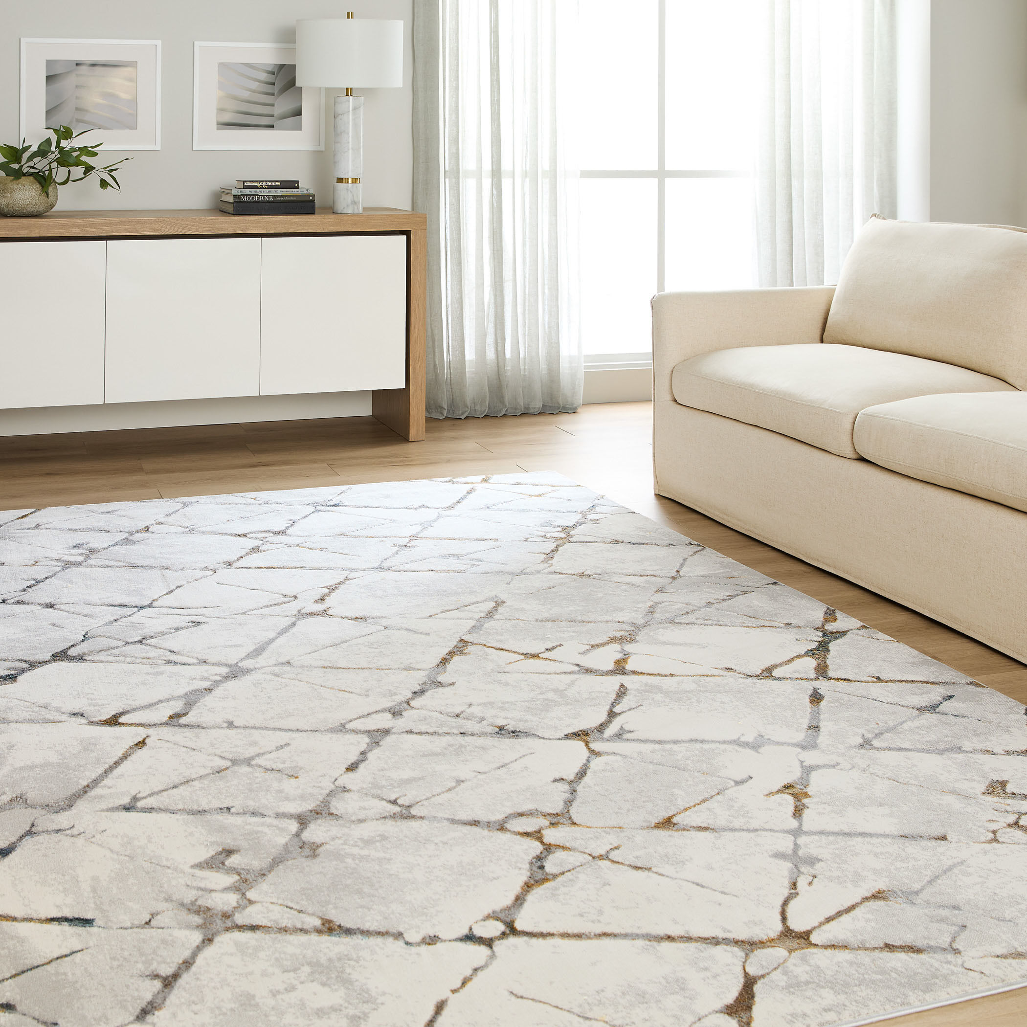 Adara 90 X 63 inch Mineral Tones Rug in 5 x 7