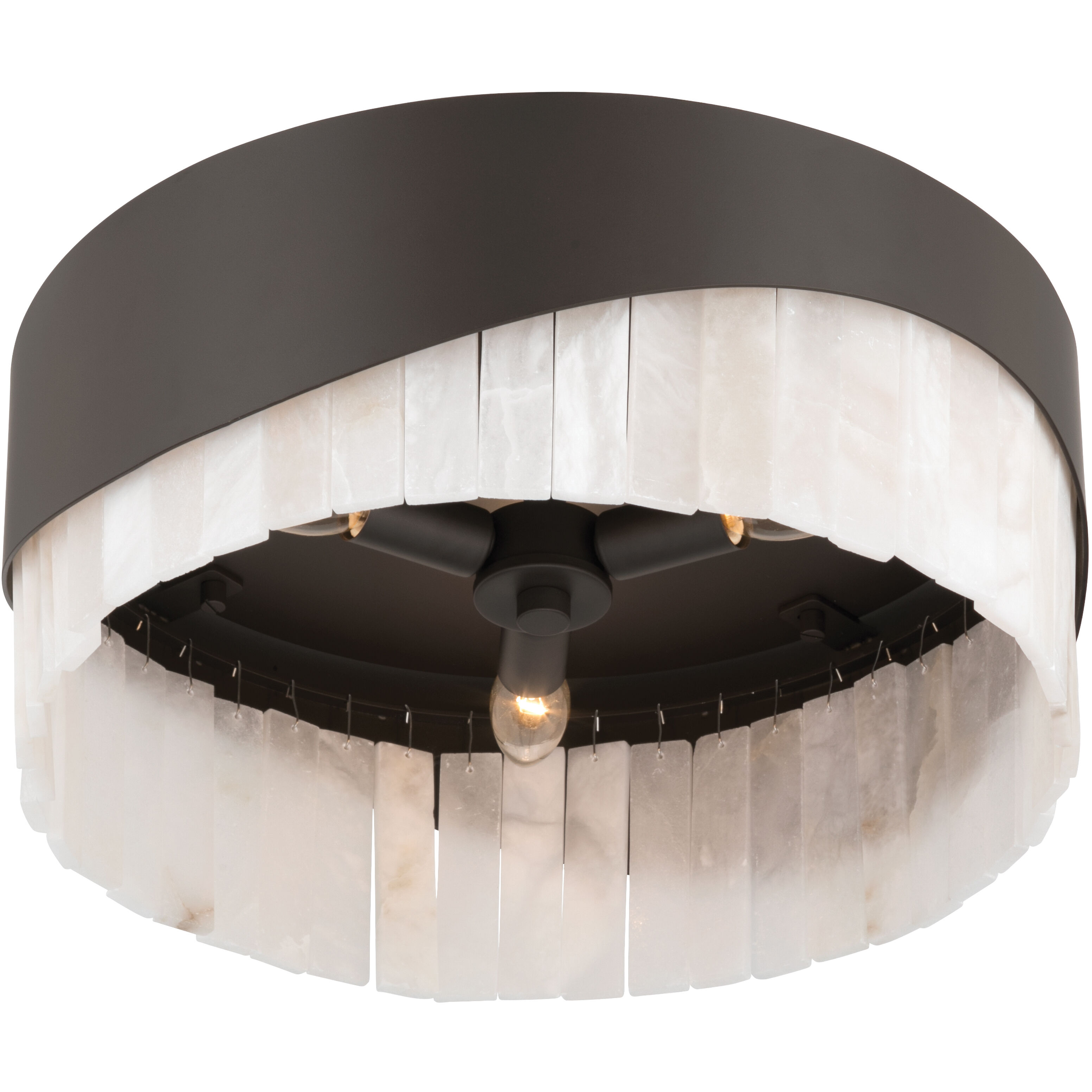 Sway 3 Light 16 inch Dark Bronze Flush Mount Ceiling Light