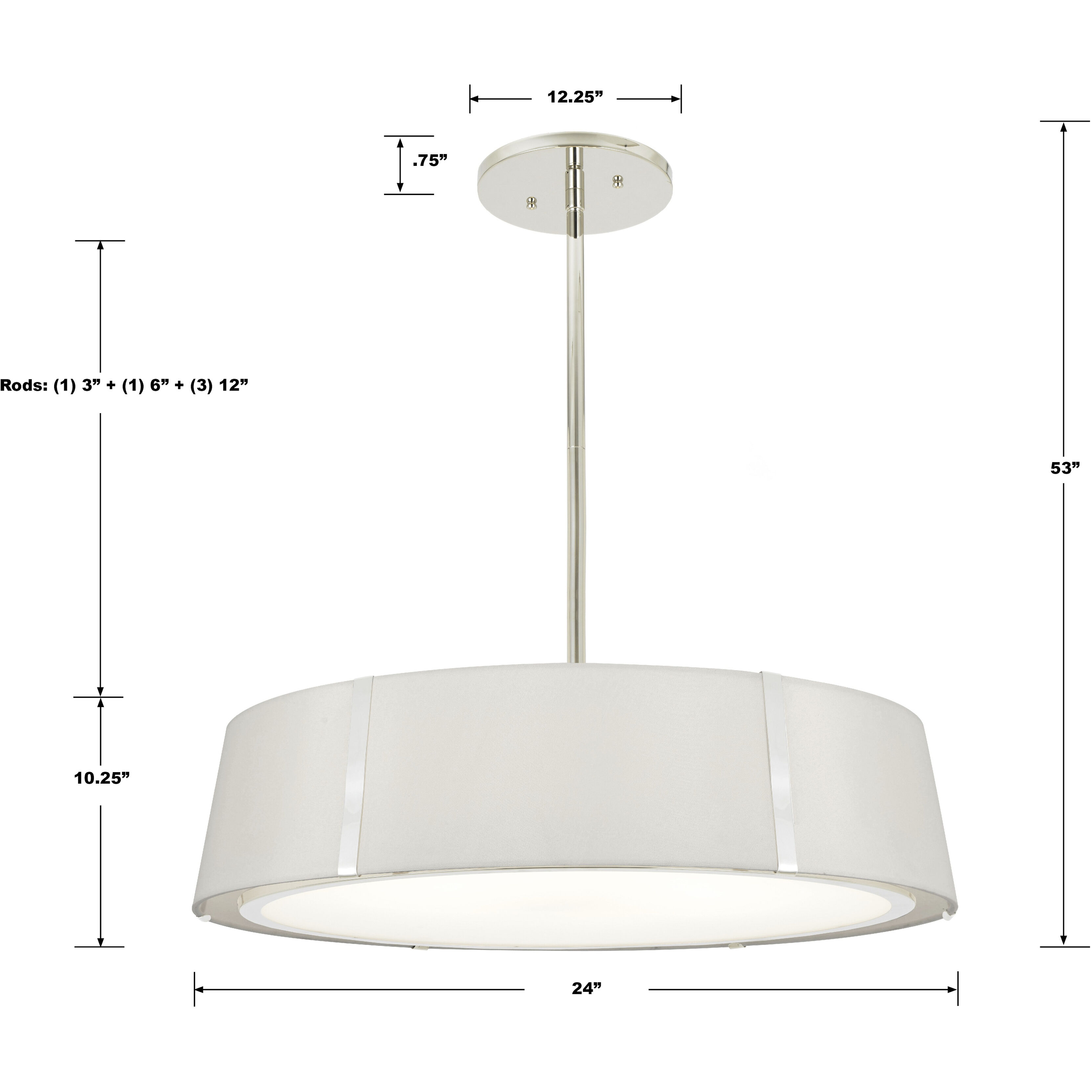 Fulton 6 Light 24 inch Polished Nickel Pendant Ceiling Light