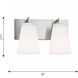 Upson 2 Light 12 inch Satin Brass Vanity Light Wall Light, Medium