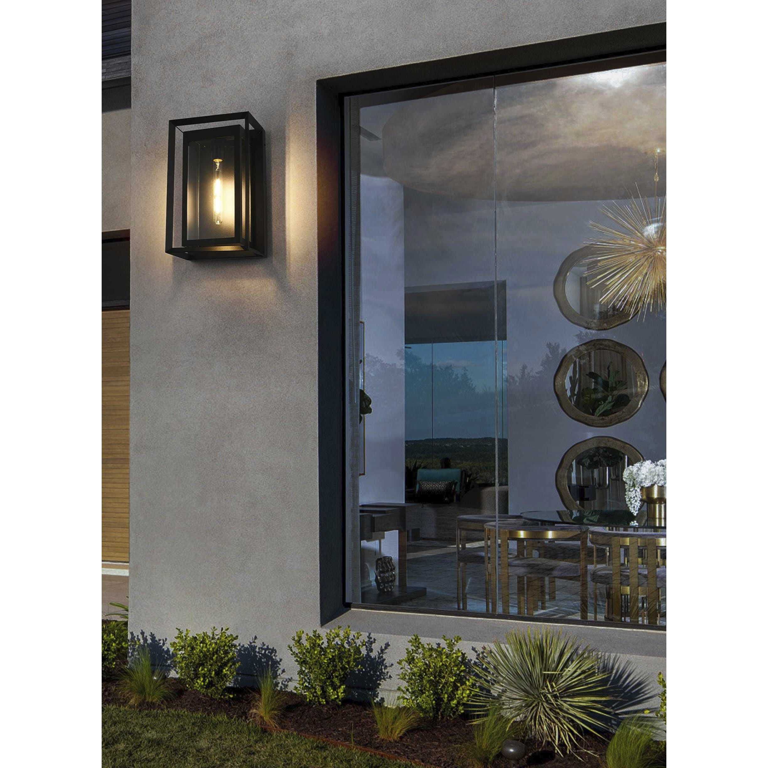 Etting 1 Light 16 inch Black Outdoor Wall Sconce