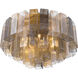 Torvento 7 Light 28 inch Legacy Brass Flush Mount Ceiling Light in Clear,  Grey Smoke and Amber Handmade Glass