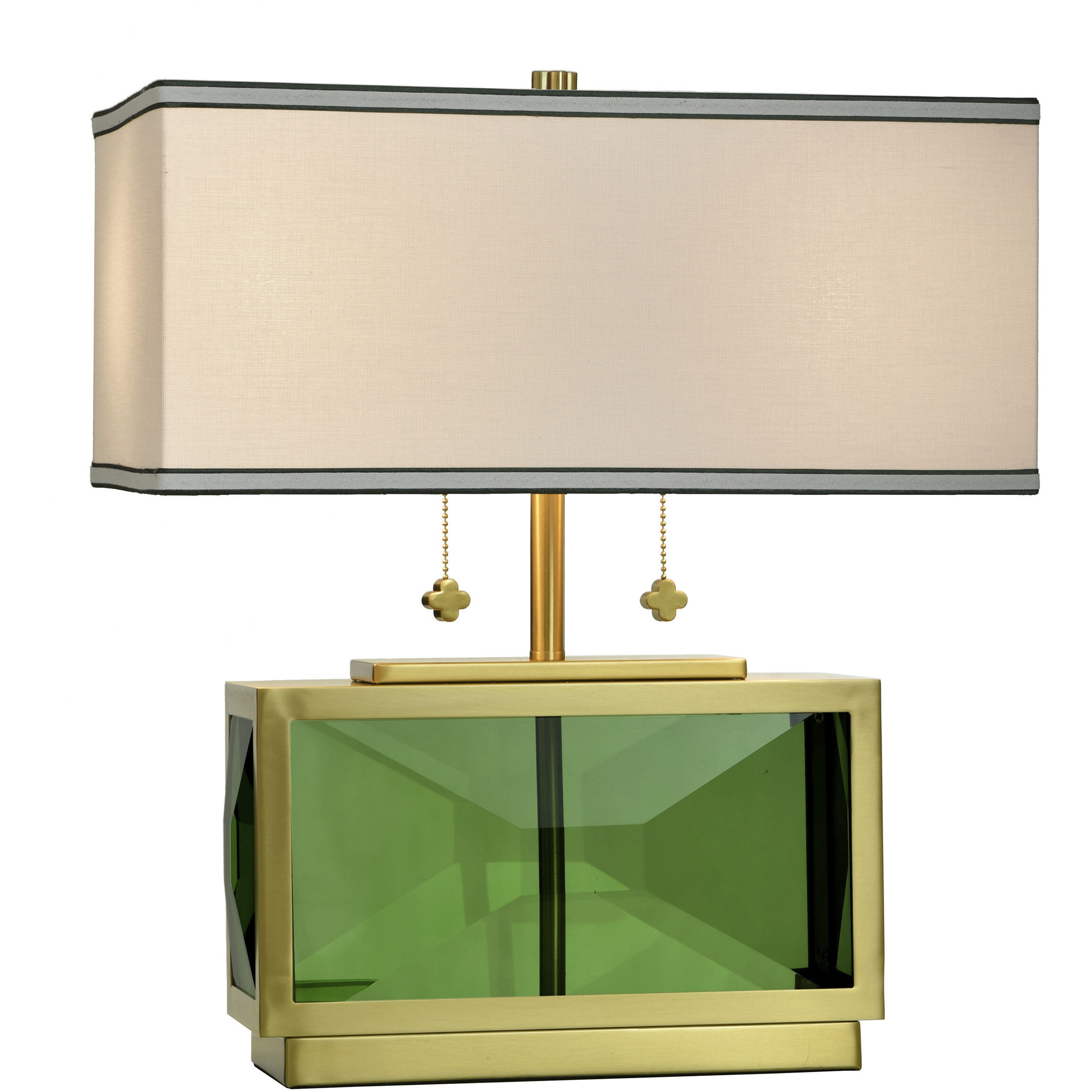 Celeste 21 inch 60 watt Polished Brass and Green Table Lamp Portable Light