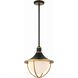 Atlas 3 Light 16.5 inch Matte Black and Textured Gold Outdoor Pendant