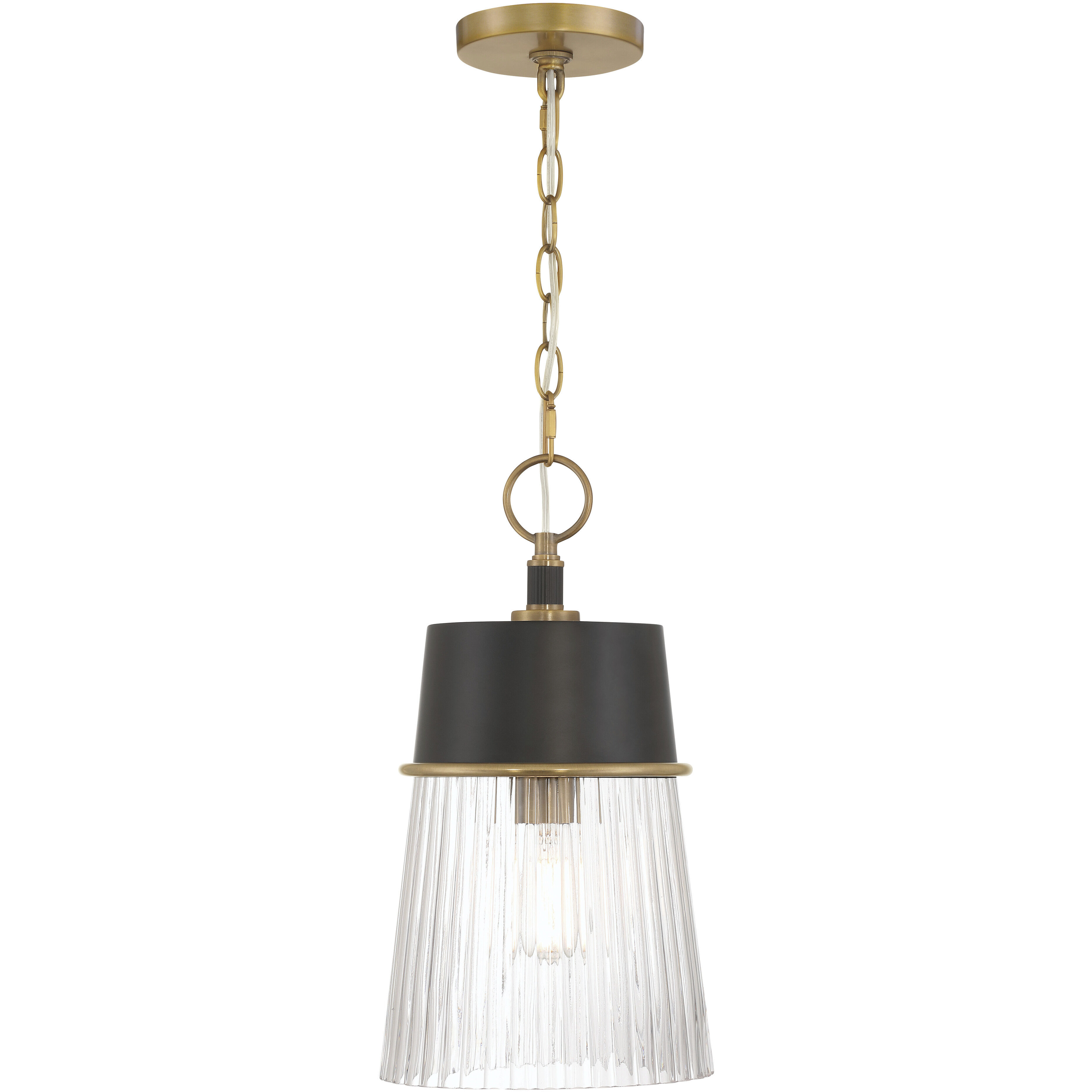 Stamford 1 Light 9 inch Legacy Brass and Dark Matte Black Pendant Ceiling Light